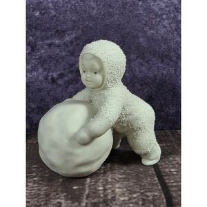Department 56 Snowbabies Figurine "I'm Making Snowballs" Bisque Porcelain